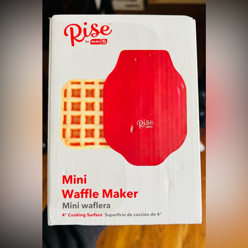 Red Mini Waffle Maker NIB